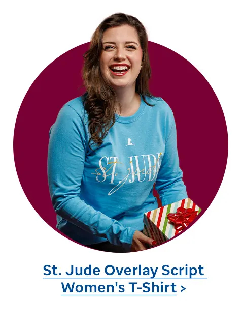 St. Jude Overlay Script Women's T-Shirt